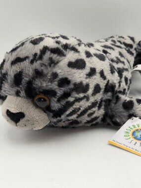 Wildlife Artists Conservation Critters Leopard Seal Plush Spotted Grey Black